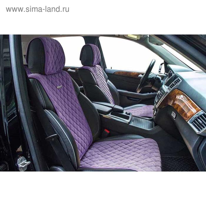 Накидка, на передние сиденья, BULLET, фиолетовый, велюр - Фото 1