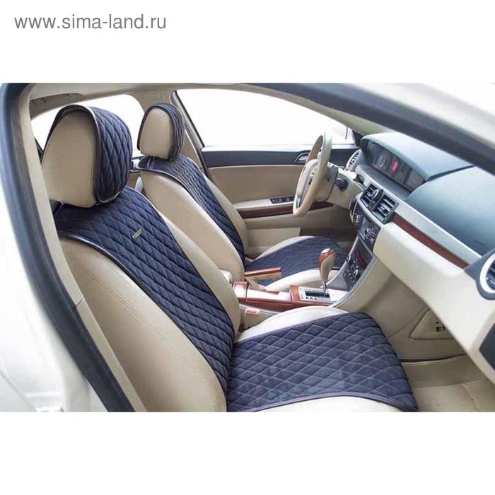 Накидка, на передние сиденья, BULLET, черно-красный, велюр - Фото 1