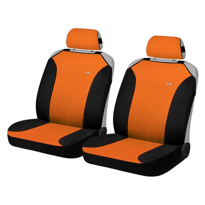 Накидки, на переднее сиденье, MAGIC FRONT, черно-оранжевый, трикотаж - Фото 1