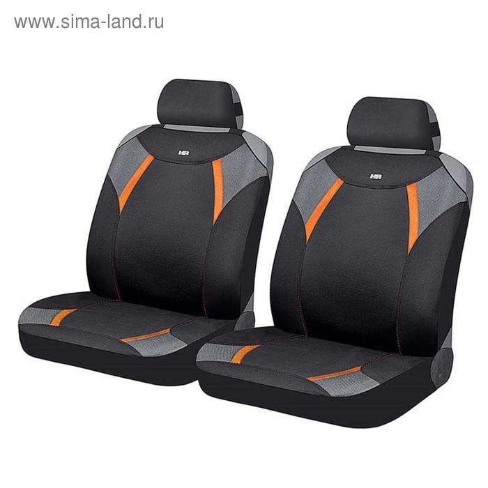 Накидки, на переднее сиденье, VIPER GLOSSY FRONT, черный, серый, оранжевый, полиэстер - Фото 1