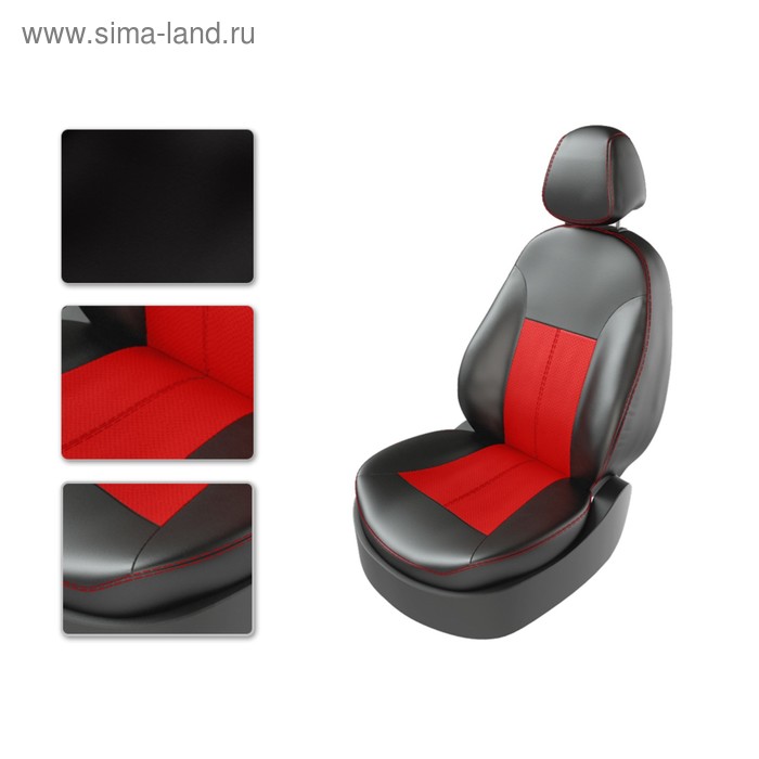 Авточехлы SSANGYONG Action, с 2011 г., черно-красный - Фото 1