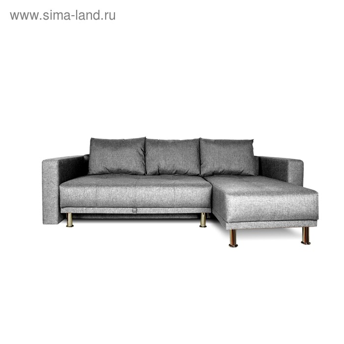 Диван угловой NEXT, с подлокотниками, еврокнижка, рогожка, цвет melange - Фото 1