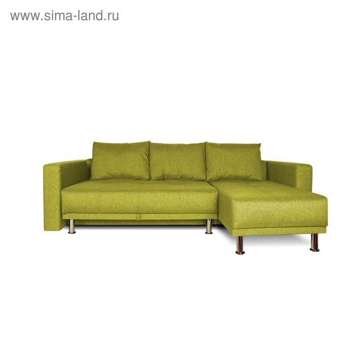 Диван угловой NEXT, с подлокотниками, еврокнижка, рогожка, цвет oliva - Фото 1