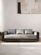 Диван прямой «ЛИДЕР», механизм еврокнижка, рогожка/экокожа, цвет melange/sunny black - Фото 4