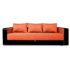 Диван прямой «ЛИДЕР», механизм еврокнижка, рогожка/экокожа, цвет сoral/sunny dark brown - Фото 6