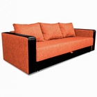 Диван прямой «ЛИДЕР», механизм еврокнижка, рогожка/экокожа, цвет сoral/sunny dark brown - Фото 7