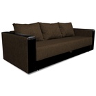 Диван прямой «ЛИДЕР», механизм еврокнижка, рогожка/экокожа, цвет coffee/sunny dark brown - Фото 7