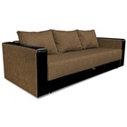 Диван прямой «ЛИДЕР», механизм еврокнижка, рогожка/экокожа, цвет dark gold/sunny dark brown - Фото 5