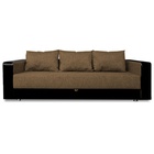 Диван прямой «ЛИДЕР», механизм еврокнижка, рогожка/экокожа, цвет dark gold/sunny dark brown - Фото 6