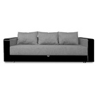 Диван прямой «ЛИДЕР», механизм еврокнижка, рогожка/экокожа, цвет ash/sunny black - Фото 6