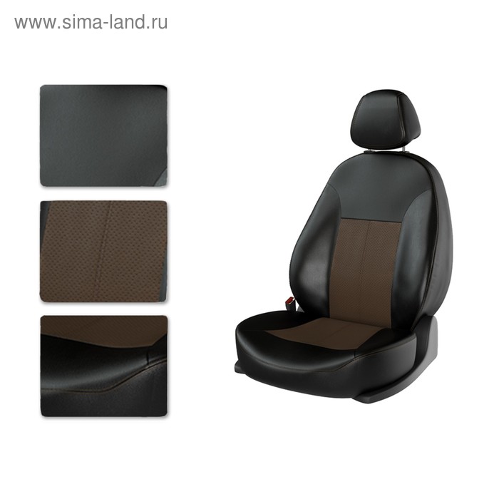 Авточехлы CHERY Tiggo 2, с 2014, черно-коричневый - Фото 1