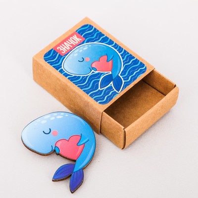 Значок в коробочке «Кит» 5 х 4 см