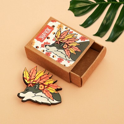 Значок в коробочке «Волк» 5 х 4 см