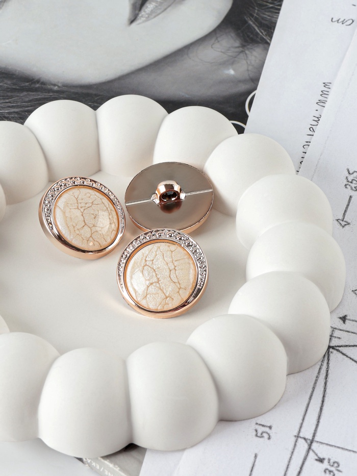 Набор декоративных пуговиц, d=25 мм, 12 шт., цвет перламутровый белый