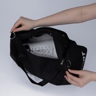 Сумка спортивная на молнии, длинный ремень, средний размер, чёрная - Фото 2