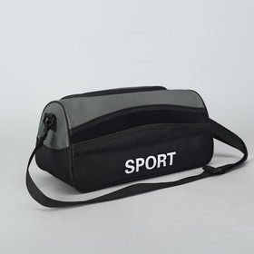 Сумка спортивная на молнии, наружный карман, длинный ремень, цвет чёрный