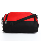 Сумка спортивная на молнии, наружный карман, длинный ремень, цвет красный/чёрный - Фото 2