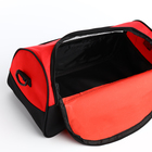 Сумка спортивная на молнии, наружный карман, длинный ремень, цвет красный/чёрный - Фото 3