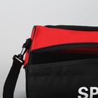 Сумка спортивная на молнии, наружный карман, длинный ремень, цвет красный/чёрный - Фото 4