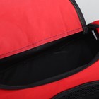 Сумка спортивная на молнии, наружный карман, длинный ремень, цвет красный/чёрный - Фото 5