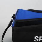 Сумка спортивная на молнии, наружный карман, длинный ремень, цвет синий/чёрный - Фото 4