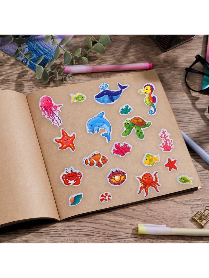 Наклейки детские бумажные «Морской мир», 11×16 см