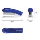 Степлер канцелярский № 10, BRAUBERG Einkommen, до 12 листов, встроенный антистеплер, пластиковый корпус, синий - Фото 8