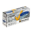 Степлер канцелярский № 10, BRAUBERG Einkommen, до 12 листов, встроенный антистеплер, пластиковый корпус, синий - Фото 10