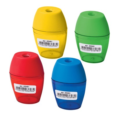 Точилка BRAUBERG Diamond, 1 отверстие, с контейнером, МИКС