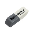 Ластик BRAUBERG Partner, серо-белый, в картонном дисплее, 41×14×8 мм - Фото 7