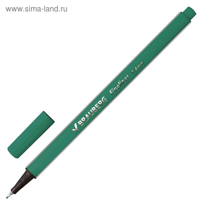 Ручка капиллярная BRAUBERG Aero 0,4 мм, трёхгранная, чернила тёмно-зелёные - Фото 1