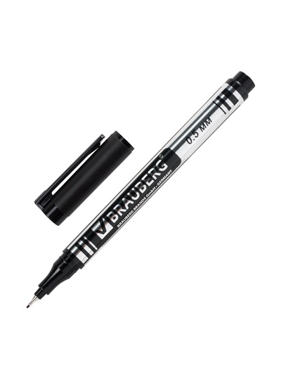 Маркер перманентный 0.5 мм BRAUBERG Jet, чёрный