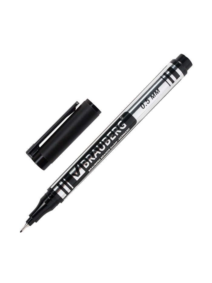 Маркер перманентный 0.5 мм BRAUBERG Jet, чёрный - Фото 1