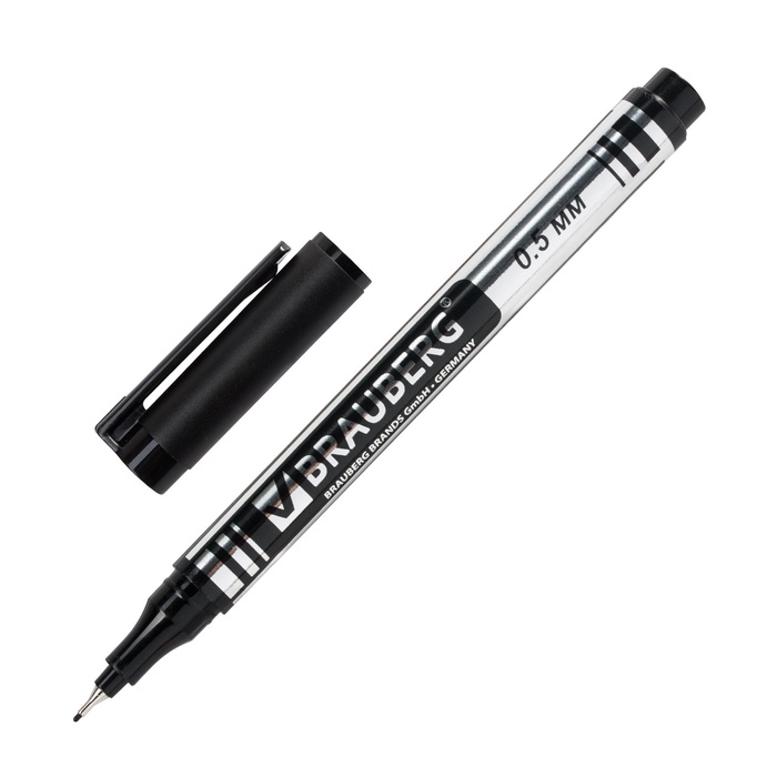 Маркер перманентный Brauberg. Jet, чёрный, узел 0.5 мм - Фото 1