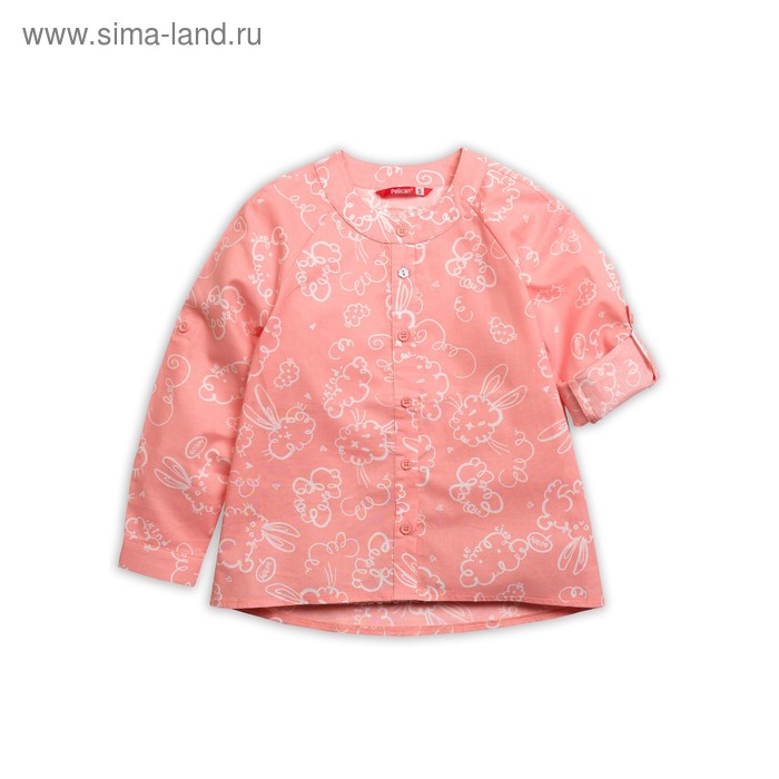 Блузка для девочки, рост 104 см, цвет персиковый - Фото 1