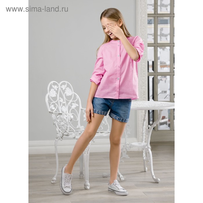 Блузка для девочки, рост 146 см, цвет розовый - Фото 1