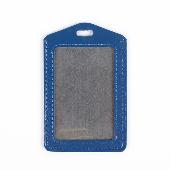 Бейдж-карман вертикальный, 70 х 100 мм, ПВХ, синий