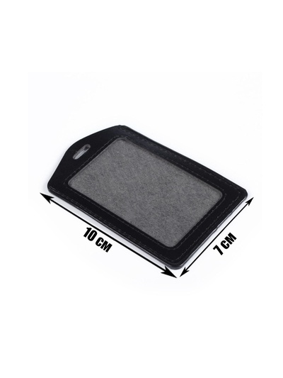 Бейдж - карман вертикальный, 70×100 мм, внутренний размер 83×51 мм, ПВХ, чёрный