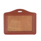 Бейдж-карман горизонтальный, (100 х 70 мм), ПВХ, коричневый - фото 8645564