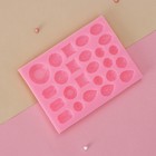 Молд Доляна «Драгоценные камни», силикон, 13,4×9,8 см, цвет розовый - Фото 3