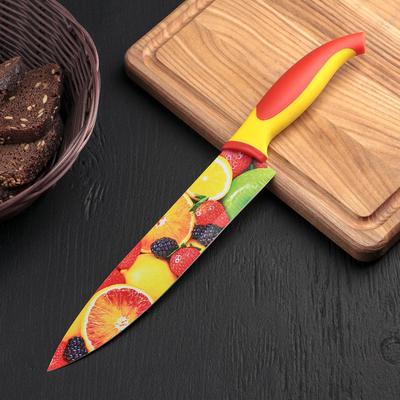 Нож кухонный кухонный с антиналипающим покрытием Доляна «Фрукты», лезвие 20 см