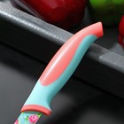Нож кухонный с антиналипающим покрытием Доляна «Цветочки», лезвие 8 см - Фото 3