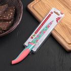 Нож кухонный с антиналипающим покрытием Доляна «Цветочки», лезвие 12 см - Фото 3