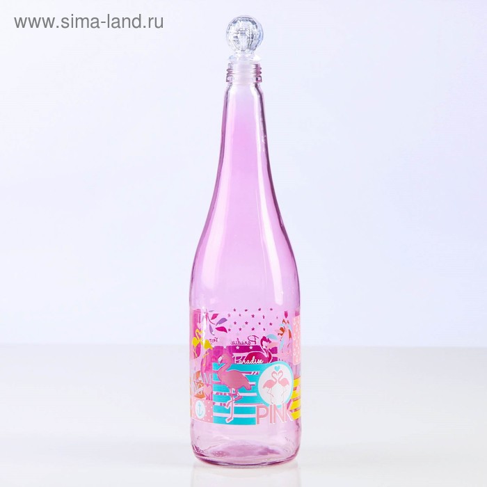 Бутыль для соуса и масла «Фламинго» 1 л, цвет розовый - Фото 1