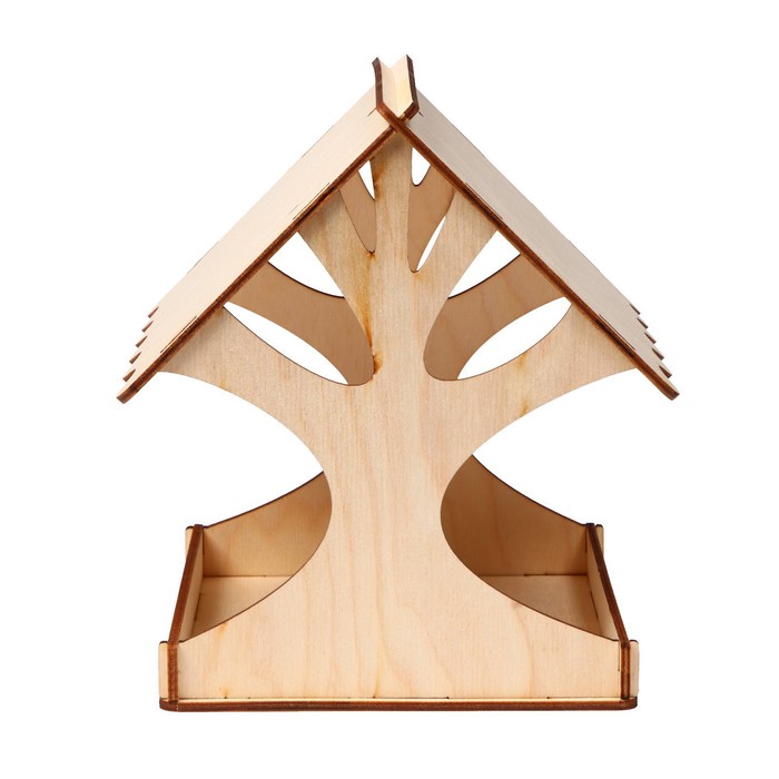 Деревянная кормушка-конструктор для птиц «Дерево» своими руками, 14.5 × 14.5 × 18 см, Greengo - фото 1892213333