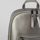 Рюкзак молодёжный на молнии, 1 отдел, 2 наружных кармана, цвет серебро - Фото 4