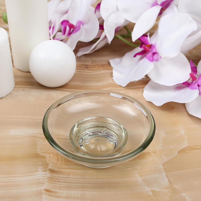 Мыльница стеклянная, 10.7×10.7×4 см, прозрачная - Фото 1