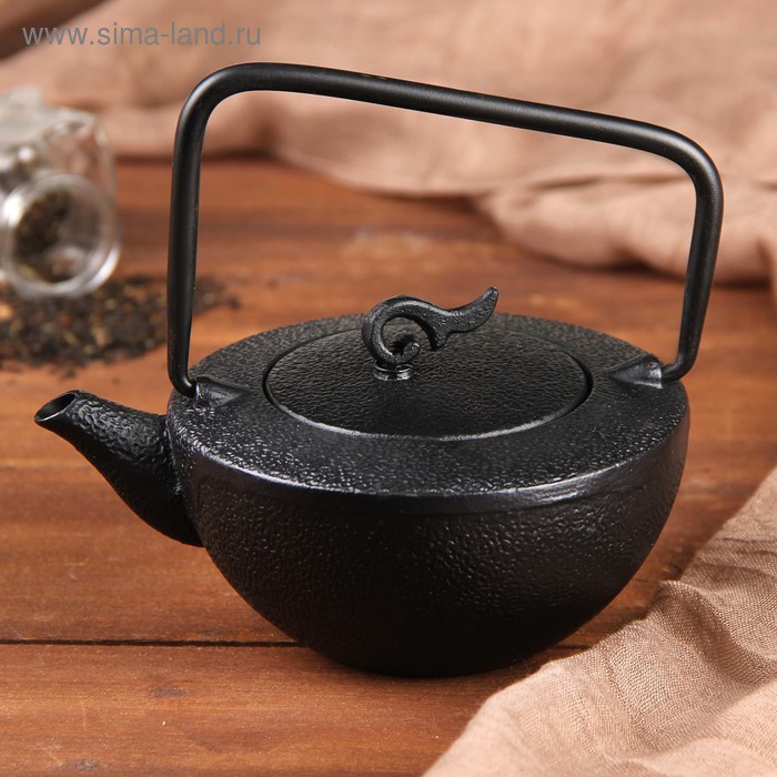 Чайник с ситом Орео, 500 мл, цвет черный - Фото 1