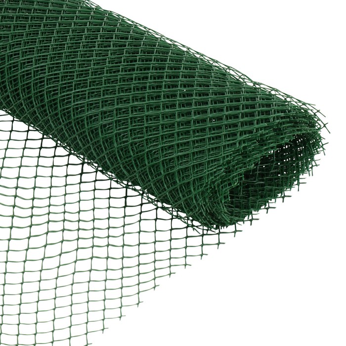 Сетка садовая, 0.5×10 м, ячейка ромб 15×15 мм, пластиковая, зелёная, Greengo, в рулоне