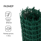Сетка садовая, 1 × 10 м, ячейка квадрат 50 × 50 мм, пластиковая, зелёная, Greengo - Фото 2